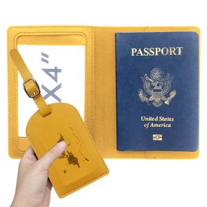 Set de Pasaporte y Libreta de Viaje en Cuero PU con Logotipo Personalizado, Etiqueta de Equipaje con Mapa en Relieve y Porta Libreta - Product Image 5