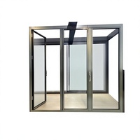 Porte pliante en aluminium soudée sans joint avec quincaillerie allemande, porte pliante en aluminium