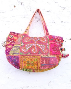 Bolsos de Lona Estilo Boho Banjara Indios 2026 con Cierre de Cremallera, Impermeables, Forma Personalizable, Bordado Tribal y Trabajo con Espejos - Product Image 4