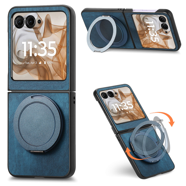 Motorola Razr 50/60 Mobile Phone Case-Hard PC Slim Design with Rotate Ring Kickstand & Anti-Drop Protection Fashion Simple Style