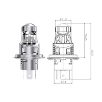 LANSEKO H4 HB2 MINI lente de proyector bombillas de faro LED con Chips de LED 36W 5600LM cobre PCB 12V lámpara de faro de coche