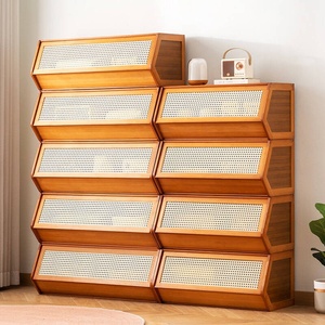 Bamboo <strong>Storage</strong> Cabinet <strong>Chest</strong> Drawers Multi-Layer Shelf Modern Simple Design for Home Bedroom Living Room - Product Image 1