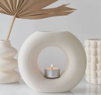 Brûleur en Céramique Circulaire pour Cire Fondante, Encens et Huiles Essentielles en Gros
