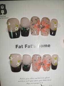 <span class=keywords><strong>Uñas</strong></span> FeiFei Hechas a Mano, 10 Piezas, Estilo Francés, <span class=keywords><strong>Stiletto</strong></span> con Flores Talladas, <span class=keywords><strong>Uñas</strong></span> Postizas Acrílicas de Cobertura Completa, Pre-Diseñadas - Product Image 4