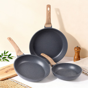 Zhenmili Non-Stick Pan <b>Set</b> 3-Piece Aluminum Alloy Frying Pan Wok <b>Cookware</b> Household Kitchen <b>Set</b> Low Oil Smoke Safe - Product Image 2