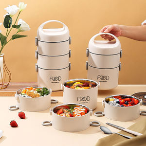 Boîte à lunch portable multicouche en acier inoxydable 304 avec poignée pour employés de bureau et étudiants, va au <span class=keywords><strong>four</strong></span> à micro-ondes - Product Image 1