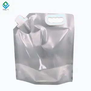 Spot 5L spout bag small batch customized transparent juice packaging bag with handle beer bag
