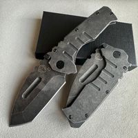 Couteau pliant tactique de survie EDC de haute qualité avec lame en acier inoxydable, manche noir, pour le camping en plein air, couteau de poche tactique de survie