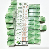 Juego de Mahjong Americano Funky Trade Emerald Wave, 1.24 Pulgadas, 4 Capas, Diseño de Jade Verde en Espiral, 160 Piezas, Fichas de Mahjong Acrílicas