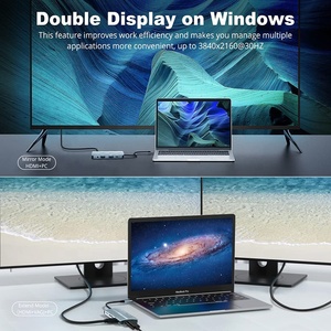 OEM de fábrica 8 en 1 multipuerto concentrador de 3,0 <span class=keywords><strong>USB</strong></span> <span class=keywords><strong>C</strong></span> tipo <span class=keywords><strong>C</strong></span> a 4K HD HDMI <span class=keywords><strong>VGA</strong></span> <span class=keywords><strong>USB</strong></span> adaptador de concentrador de estación de acoplamiento para ordenador portátil - Product Image 6