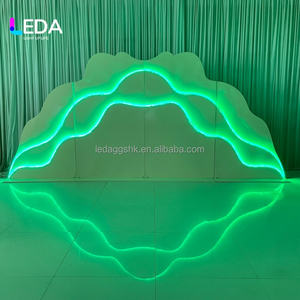 Décoration de scène de mariage personnalisée LEDA, toile de fond en métal avec éclairage RVB, décoration de mariage pour la décoration d'événements - Product Image 4