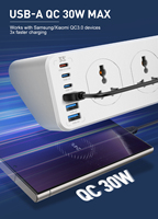 LDNIO SC10610C - Regleta de alimentación de 2500W con 3 USB-C + 3 USB-A, PD33W, PPS, QC30W, enchufe de extensión multifunción, cargador