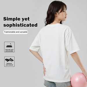 T-shirt a maniche corte <span class=keywords><strong>viola</strong></span> opaco in cotone pesante 230g di alta qualità per uomo e donna, vestibilità ampia e casual - Product Image 4