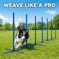Ensemble d'équipements d'agility pour chiens : Barrières, obstacles, anneaux de saut, poteaux de tressage et aides en PVC, modèle L-85