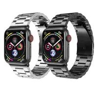 Groothandel Luxe Rvs Horloge Bands Voor Apple Horloge 7 6 Riem Platte Link Armband Charm 41 45 42 44mm