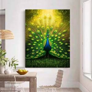 Style bohème <span class=keywords><strong>peinture</strong></span> plumes <span class=keywords><strong>de</strong></span> <span class=keywords><strong>paon</strong></span> écran ouvert tenture murale décoration <span class=keywords><strong>peinture</strong></span> affiche impression toile <span class=keywords><strong>peinture</strong></span> - Product Image 5
