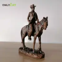 Estatua personalizada hecha a mano para decoración de escritorio del hogar, estatua de resina vaquera