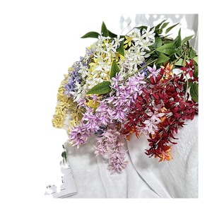 Feiyu Craft Flower Factory Fleurs artificielles de glycine en soie mélangée, faites à la main, pour décoration de mariage et de maison - Product Image 5