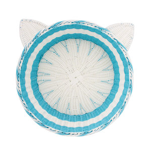 Cama de ratán tejida para gatos, nido para mascotas, semicerrada, transpirable, fresca, para todas las estaciones, lavable, cama de verano para perros - Product Image 4