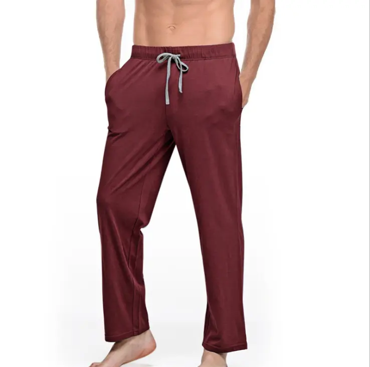 Wholesale ready new design men pajama bottom cotton pyjama trousers male pajama pants men cotton sleepwear pant