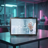 Écran tactile capacitif industriel encastré avec boîtier métallique, écran LCD 21,5 pouces, cadre ouvert, avec USB RS232