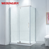 OEM ODM Hôtel Salle de bain Pivot Verre trempé Porte de douche Encadré Aluminium Acier inoxydable Rectangle Salle de douche