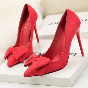 Sh11482a Corée style dames chaussures talons livraison directe chaussures de bureau rouges pour dames