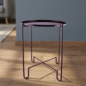 Support de table noir de couleur unique Table de rangement en métal de qualité supérieure pour la maison, le bureau et la cuisine - Product Image 4
