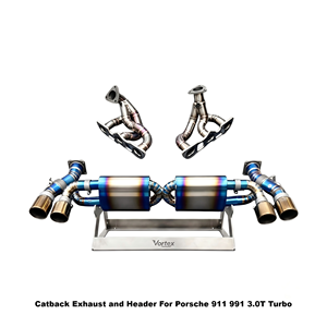 Vortex Lightweight Burnt Titanium Full Exhaust Manifold <b>Kit</b> For Porsche 911 991 3.0T Turbo Track Racing - Product Image 1