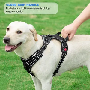 Escape Proof Không KÉO Vest Khai Thác Phản Quang Có Thể Điều Chỉnh Đệm Mềm Pet Khai Thác Với Xử Lý Khai Thác Chó Và Dây Xích Combo