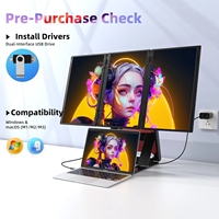 Moniteur d'ordinateur portable Kwumsy à quatre écrans, 60 Hz, 15,6 pouces, extension d'écran portable à trois écrans, connexion par un seul câble, extensions d'écran Z4PRO