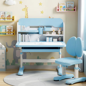 Nuevo Conjunto de Silla y <span class=keywords><strong>Escritorio</strong></span> de Estudio para Niños con Altura Ajustable, <span class=keywords><strong>Escritorio</strong></span> de Aprendizaje <span class=keywords><strong>Infantil</strong></span> Cómodo con Estantería, Tendencia 2026 - Product Image 3