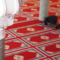 Tapis de mosquée personnalisé en polyester, classe B1, ignifuge, noué à la main, à poils longs, pour hôtel, hall, couloir commercial