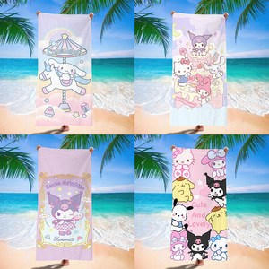 Serviettes et couvertures Kawaii KT Cat, serviettes de plage en microfibre douces et mignonnes, absorbantes, séchage rapide, sans sable, pour la piscine - Product Image 5