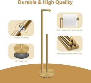 <span class=keywords><strong>Distributeur</strong></span> de <span class=keywords><strong>papier</strong></span> hygiénique sur pied en acier inoxydable porte-serviettes en <span class=keywords><strong>papier</strong></span> hygiénique organisateur avec ventouses - Product Image 3