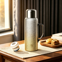 Bouteille d'eau isotherme en acier inoxydable 316 de 800 ml, portable, haut de gamme, avec revêtement intérieur en titane, bouilloire isolée