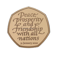 WD Nouvelle pièce de monnaie Brexit 50p 2020, pièce de monnaie en argent rare de collection de vingt-cinq livres sterling