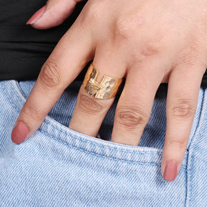 Anillo de mujer de Plata de Ley 925 chapado en oro con piedra preciosa de Cuarzo rutilado dorado natural para bodas y fiestas - Product Image 3