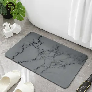 New Trending Design Diatom Stone ruggable Marble Texture Bath Mats tapis de bain de sol en terre diatome