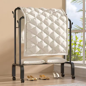 Nuevo <span class=keywords><strong>Perchero</strong></span> Doble de Metal para Ropa, <span class=keywords><strong>Perchero</strong></span> de Doble Capa para Dormitorio con Zapatero - Product Image 3