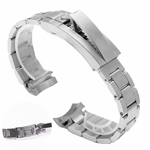 Cinturino per Orologio in Acciaio Spazzolato 20/21mm con Chiusura Glidelock Seghettata Compatibile con R0IIex Black Green Su6mariner Water <span class=keywords><strong>Ghost</strong></span> - Product Image 1