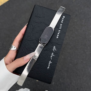 Correa de Reloj de Lujo al por Mayor, Correa de Acero Inoxidable de Alta Calidad con Diseño de Ojo de Gato y Bambú para <span class=keywords><strong>Xiaomi</strong></span> <span class=keywords><strong>Band</strong></span> 9 Pro (10 Unidades) - Product Image 1