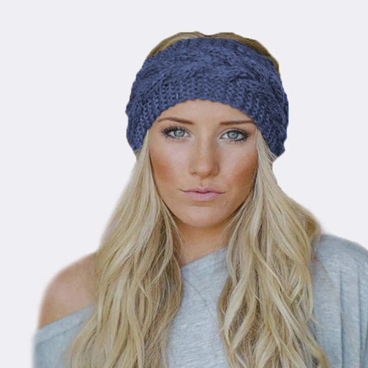 Chunky Knit Headbands Crochet Braided Hair Band Ear Warmer Head Wraps Cable Hairband knitted headbands women winter