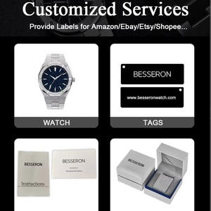 Relojes de Cuarzo Besseron Products 2024, Reloj de Pulsera Personalizado de Acero Inoxidable, Acero Dorado Premium, Compra en Línea, Otros Relojes para Hombre - Product Image 3