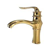 Zinc avec laiton robinet de bassin antique de style européen chaud et froid bassin de lavabo rétro robinet en or anti-éclaboussures