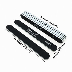 Yüksek kalite siyah zımpara düz tırnak dosyaları akrilik zımpara tampon dosyaları 180/240 Grit dayanıklı yıkanabilir manikür dosyaları Salon - Product Image 5