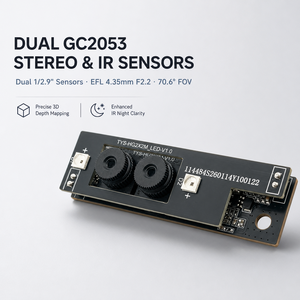 โมดูลกล้อง USB แบบสองเลนส์ OEM 2MP รุ่น GC2053 พร้อมไฟ LED RGB IR สำหรับการฝังตัวในระบบวิชันสัมผัสแบบกำหนดเอง - Product Image 3