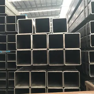 40x40mm 150x150 1/2 20 ft materiale carbonio nero ferro quadrato tubo di acciaio rettangolare