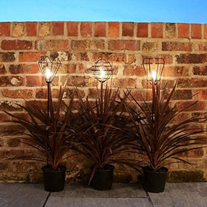 Lámpara Solar de Jardín con Bombilla LED, Farol de Hierro para Exteriores, Iluminación de Caminos, Resistente al Agua, Alimentada por Energía Solar - Product Image 3