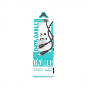 Câble de charge rapide et de transfert de données Ansty Z-024-PT 5.1A C-C, couleur noire - Product Image 1